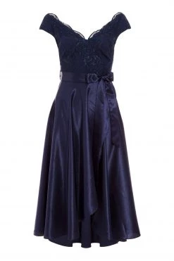 Quiz Navy Lace Bardot Dip Hem Dress -Quiz Store Online unnamed file 59