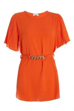 Quiz Orange Gold Belt Detail Blouse -Quiz Store Online unnamed file 600