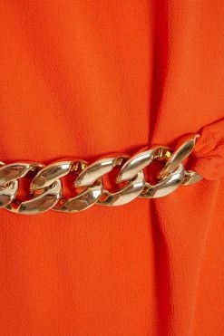 Quiz Orange Gold Belt Detail Blouse -Quiz Store Online unnamed file 601