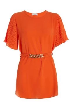 Quiz Orange Gold Belt Detail Blouse -Quiz Store Online unnamed file 602