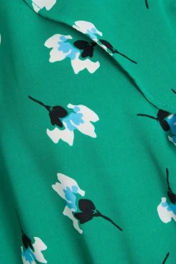 Quiz Green Flower Print Wrap Long Sleeve Top -Quiz Store Online unnamed file 607