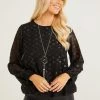 Quiz Black Chiffon Bubble Necklace Top