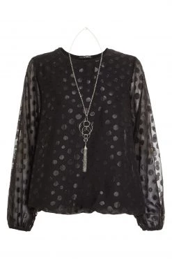 Quiz Black Chiffon Bubble Necklace Top -Quiz Store Online unnamed file 612
