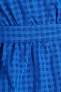 Quiz Blue Checked Wrap Peplum Top -Quiz Store Online unnamed file 621