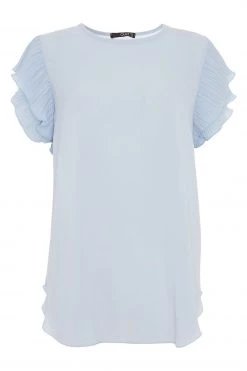 Quiz Blue Frill Sleeve Necklace Top -Quiz Store Online unnamed file 630
