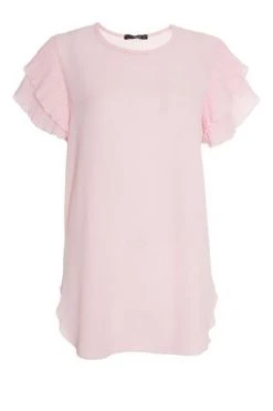 Quiz Blue Frill Sleeve Necklace Top -Quiz Store Online unnamed file 633