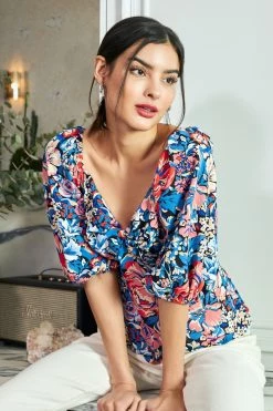 Quiz Pink Floral Knot Front Peplum Top -Quiz Store Online unnamed file 635