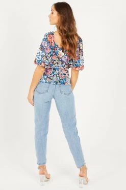 Quiz Pink Floral Knot Front Peplum Top -Quiz Store Online unnamed file 636