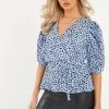 Quiz Blue Animal Print Wrap Peplum Top -Quiz Store Online unnamed file 640