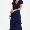 Quiz Navy Blue Frill Layered Midaxi Dress -Quiz Store Online unnamed file 65