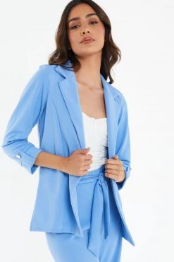 Quiz Blue 3/4 Sleeve Blazer