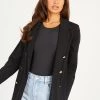 Quiz Black Button Detail Blazer
