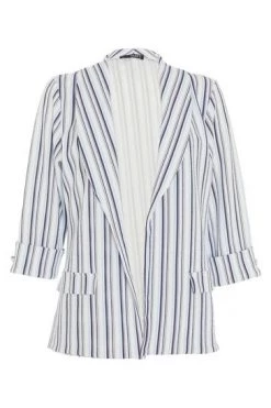 Quiz White Stripe Print Blazer -Quiz Store Online unnamed file 702