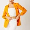 Quiz Orange Woven Shawl Collar Blazer