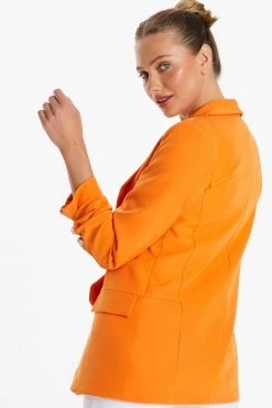 Quiz Orange Woven Shawl Collar Blazer -Quiz Store Online unnamed file 705