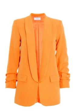 Quiz Orange Woven Shawl Collar Blazer -Quiz Store Online unnamed file 708