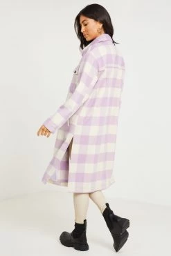 Quiz Purple Checked Oversized Shacket -Quiz Store Online unnamed file 711