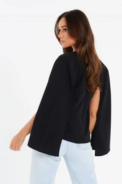 Quiz Black Split Sleeve Blazer -Quiz Store Online unnamed file 717
