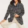 Quiz Black Checked Oversized Shacket