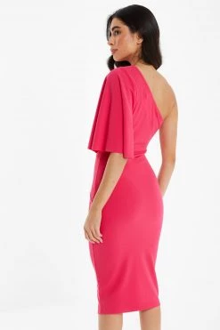 Quiz Pink One Shoulder Midi Dress -Quiz Store Online unnamed file 73