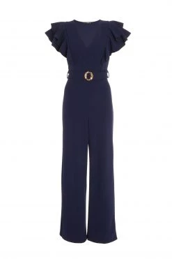 Quiz Blue Frill Sleeve Palazzo Jumpsuit -Quiz Store Online unnamed file 730