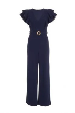 Quiz Blue Frill Sleeve Palazzo Jumpsuit -Quiz Store Online unnamed file 732