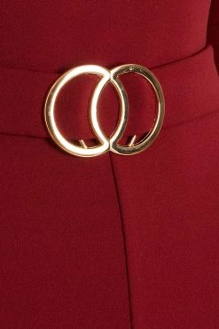 Quiz Red Scuba Crepe Cape Buckle Detail Jumpsuit -Quiz Store Online unnamed file 737