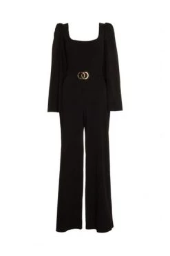 Quiz Red Scuba Crepe Cape Buckle Detail Jumpsuit -Quiz Store Online unnamed file 739