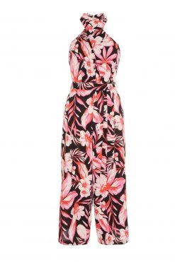 Quiz Black Tropical Print Palazzo Jumpsuit -Quiz Store Online unnamed file 743