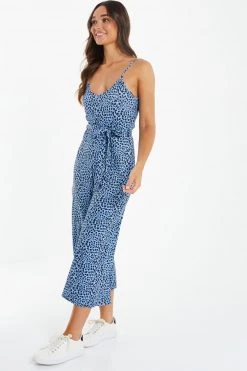 Quiz Blue Strappy Animal Print Jumpsuit -Quiz Store Online unnamed file 753
