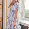 Quiz Blue Chiffon Floral Tier Layer Midi Dress -Quiz Store Online unnamed file 77