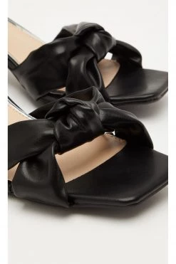 Quiz Black Faux Leather Knot Heel Sandals -Quiz Store Online unnamed file 785