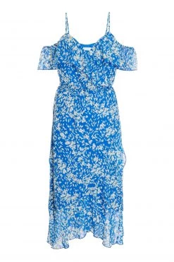 Quiz Blue Floral Cold Shoulder Midi Dress -Quiz Store Online unnamed file 812