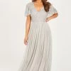 Quiz Grey Sequin Maxi Dress