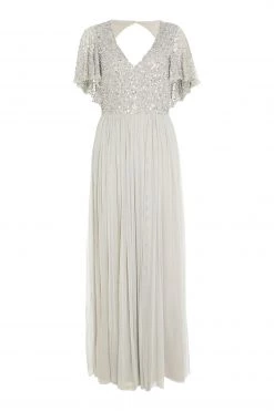 Quiz Grey Sequin Maxi Dress -Quiz Store Online unnamed file 818