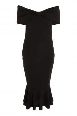 Quiz Black Bardot Frill Hem Midi Dress -Quiz Store Online unnamed file 824
