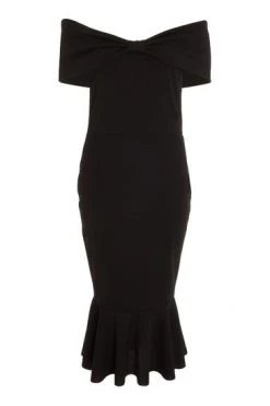 Quiz Black Bardot Frill Hem Midi Dress -Quiz Store Online unnamed file 826