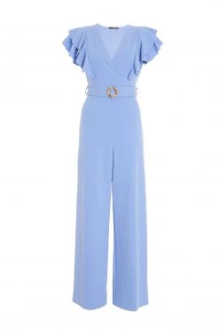Quiz Blue Wrap Frill Palazzo Jumpsuit -Quiz Store Online unnamed file 830