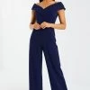 Quiz Blue Bardot Palazzo Jumpsuit