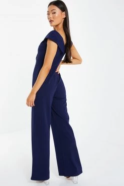 Quiz Blue Bardot Palazzo Jumpsuit -Quiz Store Online unnamed file 855