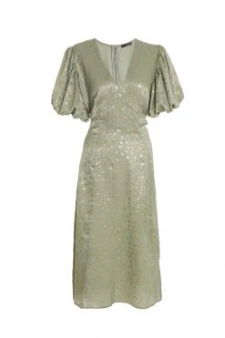Quiz Green Satin Puff Sleeves Polka Dot Midi Dress 11 Quiz Green Satin Puff Sleeves Polka Dot Midi Dress -Quiz Store Online unnamed file 87