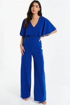 Quiz Royal Blue Cape Palazzo Jumpsuit