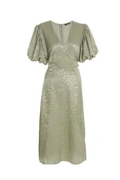 Quiz Green Satin Puff Sleeves Polka Dot Midi Dress 13 Quiz Green Satin Puff Sleeves Polka Dot Midi Dress -Quiz Store Online unnamed file 89