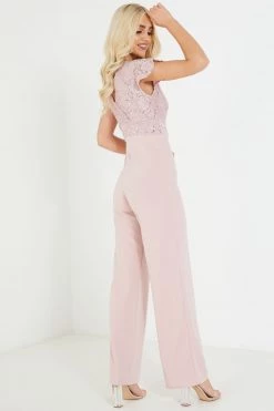 Quiz Pink Lace Sequin Palazzo Jumpsuit -Quiz Store Online unnamed file 893