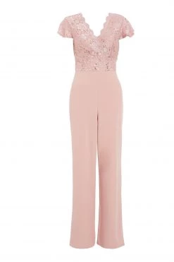 Quiz Pink Lace Sequin Palazzo Jumpsuit -Quiz Store Online unnamed file 894