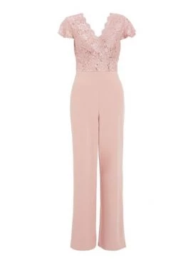 Quiz Pink Lace Sequin Palazzo Jumpsuit -Quiz Store Online unnamed file 896
