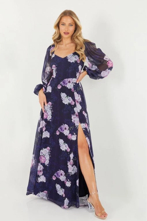 Quiz Blue Floral Maxi Dress -Quiz Store Online unnamed file 90