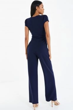 Quiz Blue Gold Buckle Palazzo Jumpsuit -Quiz Store Online unnamed file 900