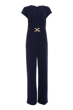 Quiz Blue Gold Buckle Palazzo Jumpsuit -Quiz Store Online unnamed file 903