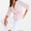 Quiz Pink Chiffon Wrap Peplum Top